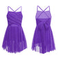Light Girls' Dance Dress - Flowy, Glittery Mesh, Ballet & Gymnastics Costume