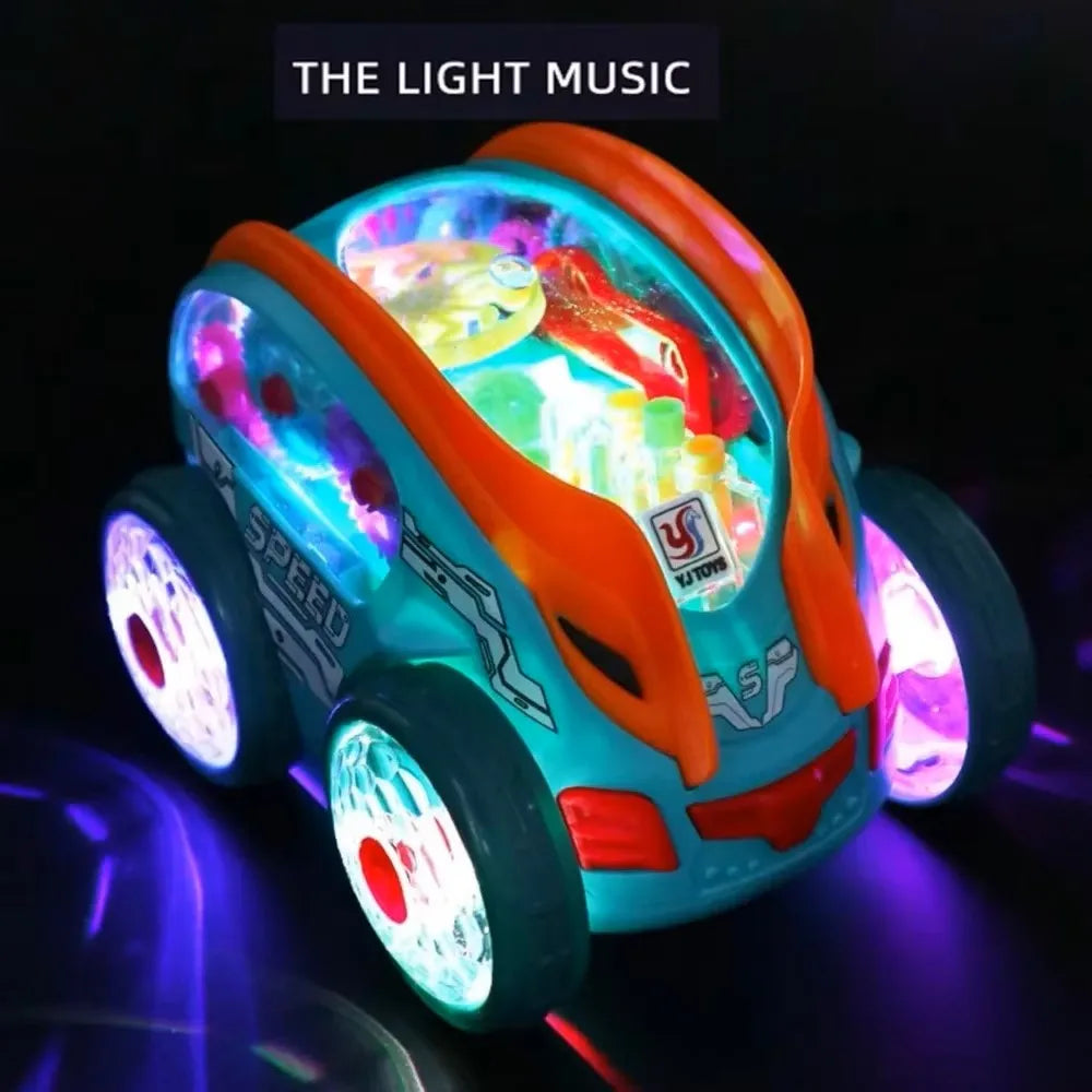 Toy Speedlite Car with LED Lights & Music for Boys Girls, Dynamic Transparent Luminous Car