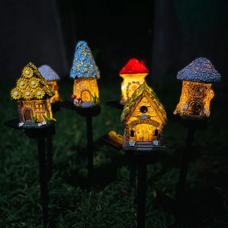 Solar Fairy Lights House Shaped Lawn Lamp Outdoor Water-Resistant LED Garden Decor Fall 2026 Gift Idea