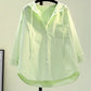White Women's Blouse in Soft Cotton with Hood, Casual Relaxed Fit for Everyday Comfort and Style-4