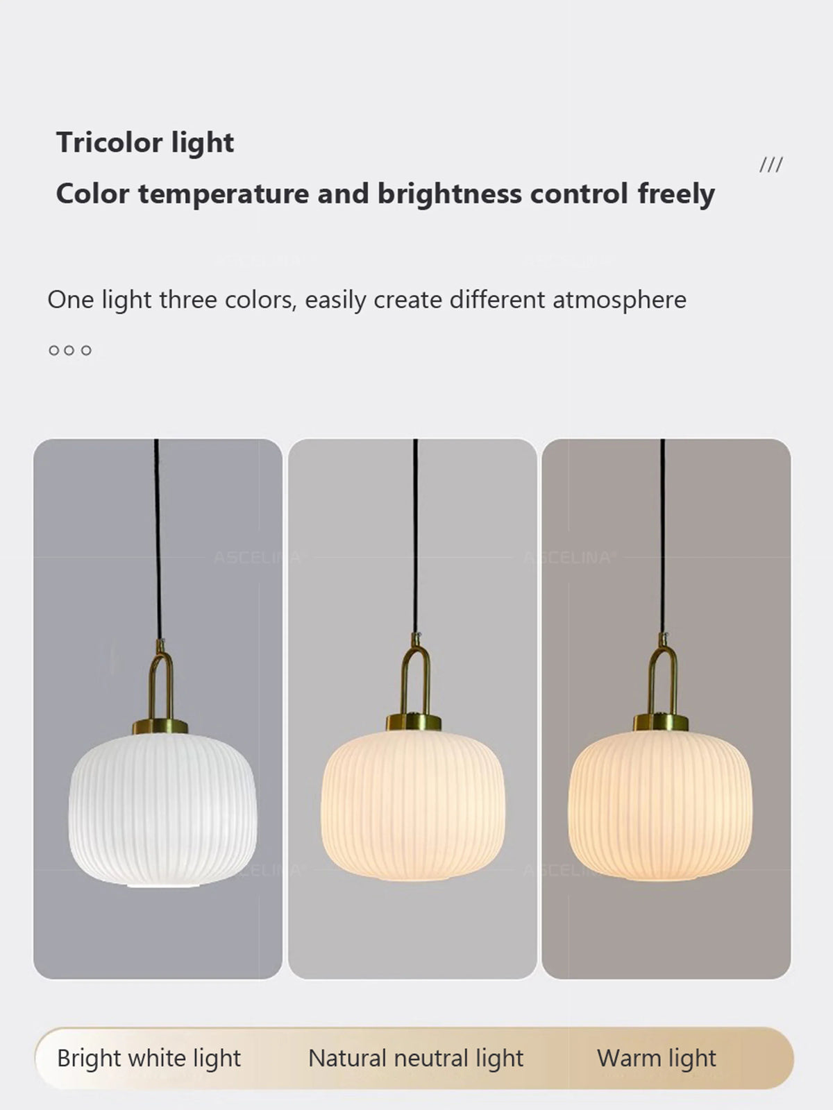 Japandi Glass Pendant Light Japanese Scandinavian Hanging Lamp Warm