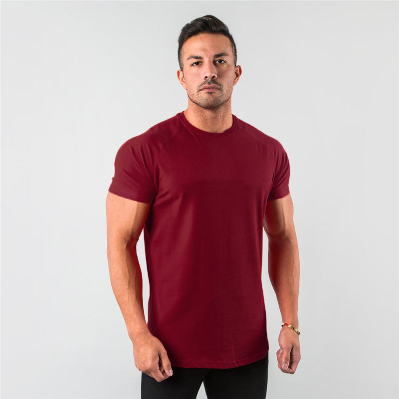 short sleeve, cotton blend, for workout & casual wear – Breathable slim fit men's gym t-shirt