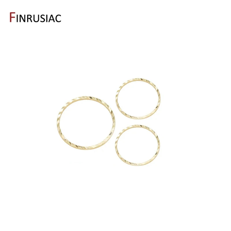 Gold 14K Plated Brass Jewelry Ring Connectors Pack 10Pc