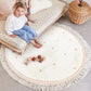 Round Fluffy Rug Tassel Nursery Play Mat Cozy Fall 2025 Plush Circle Bedroom Rug Plush Play Surface