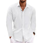 Loose Solid Color Casual Top for Plus Size Fashion – Men’s Long Sleeve T-Shirt