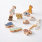 Wooden Stacking Toy Kit for Babies and Toddlers, Montessori Animal Threading Toy, Educational Fine Motor Skills Development