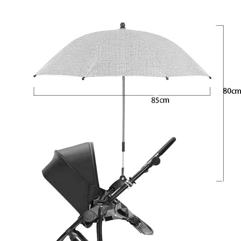 Stroller Umbrella 360 Degree Flexible Sunshade Canopy Summer 2025 UV Rain Protection Water-Resistant Travel-Friendly