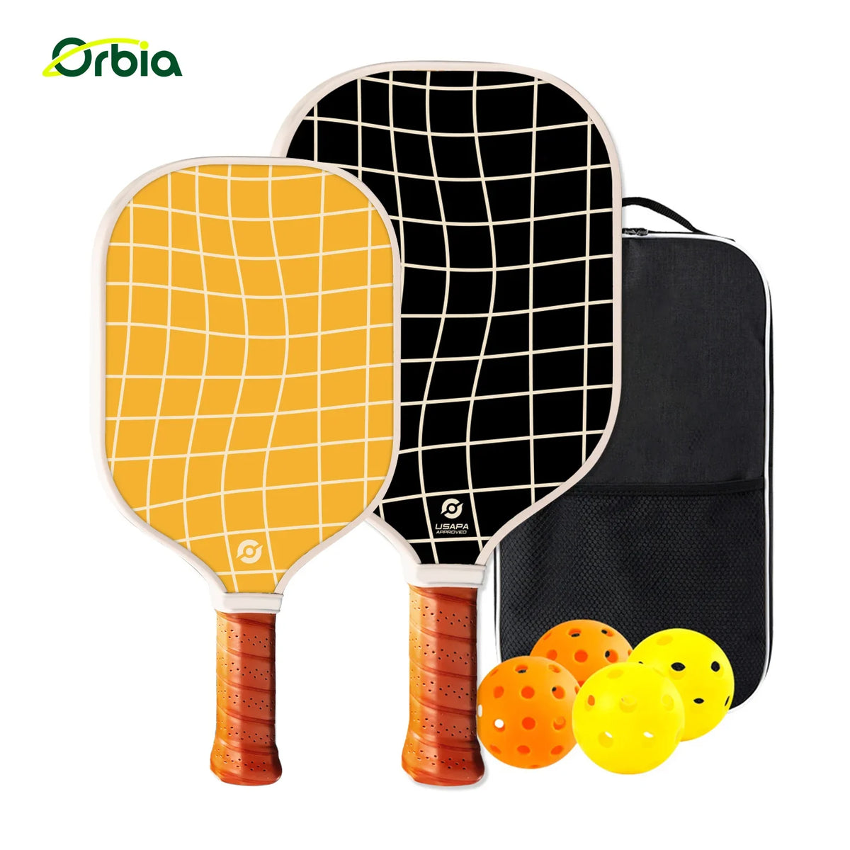 Pickleball Paddle Kit for Family, Sturdy Glass Fiber with 13mm PP Core, Light Outdoor Pickleball Equipment