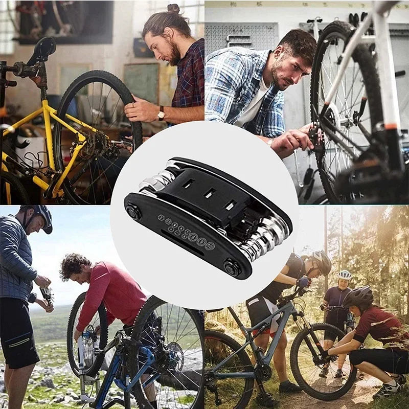Household Tools Bicycle Repair Multi Device Kit with Screwdriver, Tire Levers & Wrenches