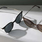 Compact Round Cat Eye Sunglasses Kit for Women and Men - Vintage Skinny Eyewear, 2 Pairs