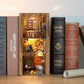 Book DIY Nook Kit Wooden Miniature Shelf Insert Roombox Dollhouse Model Holiday 2025 Cozy Library Gift