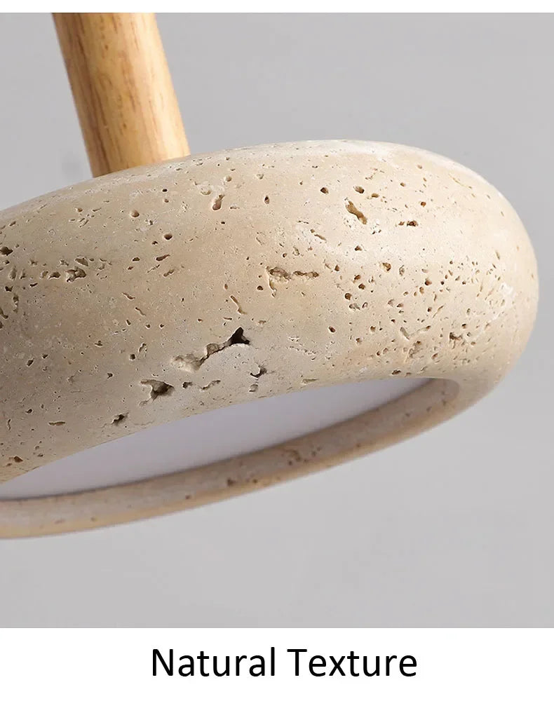 LED Japandi Pendant Lamp Yellow Stone Wabi Sabi Ambient Design