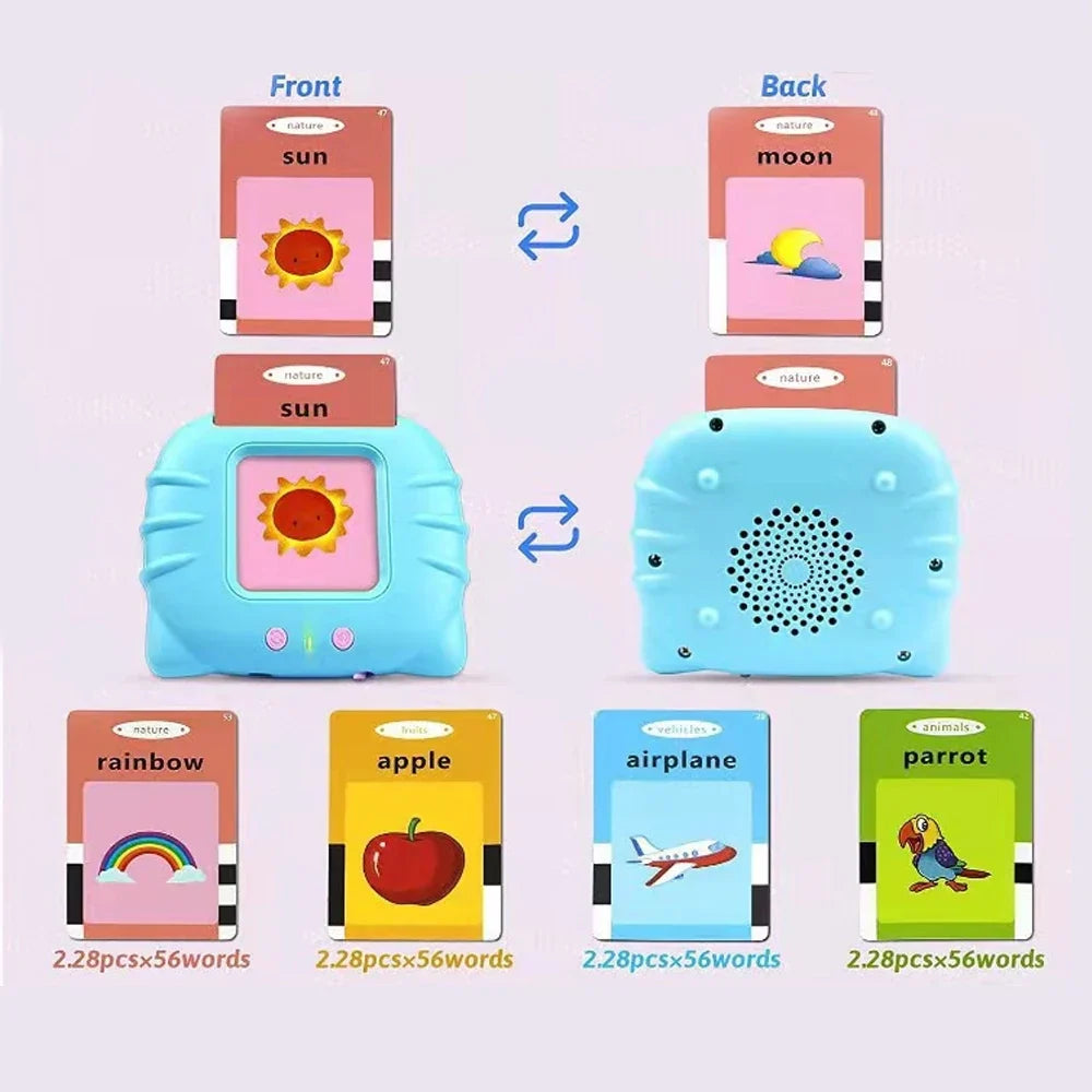 Talking Flashcards Learning Machine for Kids - Educational Audio Book Toy for Preschool Ages 2-6, USB Battery-Powered, Eye-Friendly Design