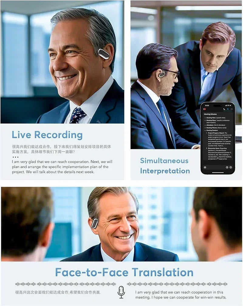 AI2025 Edition Translation Earbuds Real Time Translator Travel