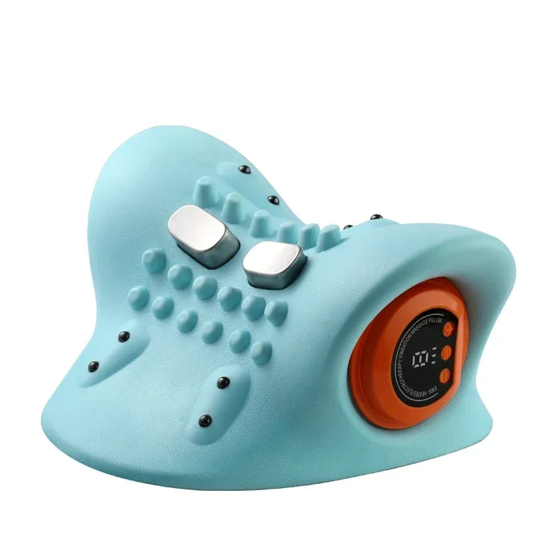 Comfort-Grip Support Pillow – Motor-Driven Cervical Massager Neck Stretcher with Heating
