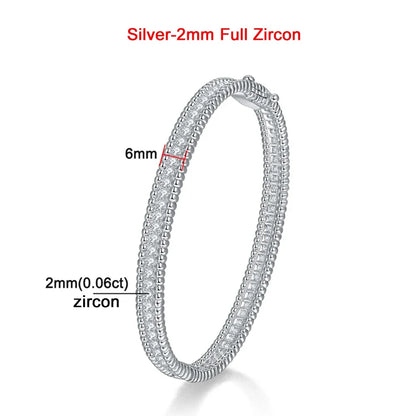 2mm Moissanite Bracelet 18K Gold Plated Tennis Bangle