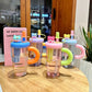 Straw Cup 900ml Cartoon Cute Travel-Friendly Water Cup Summer 2025 Large Capacity High Temperature Resistant Outdoor