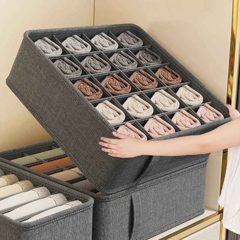 Polyester Sock Bra Organizer Box with 20 Grids - Household Organizers for Drawers & Cabinets