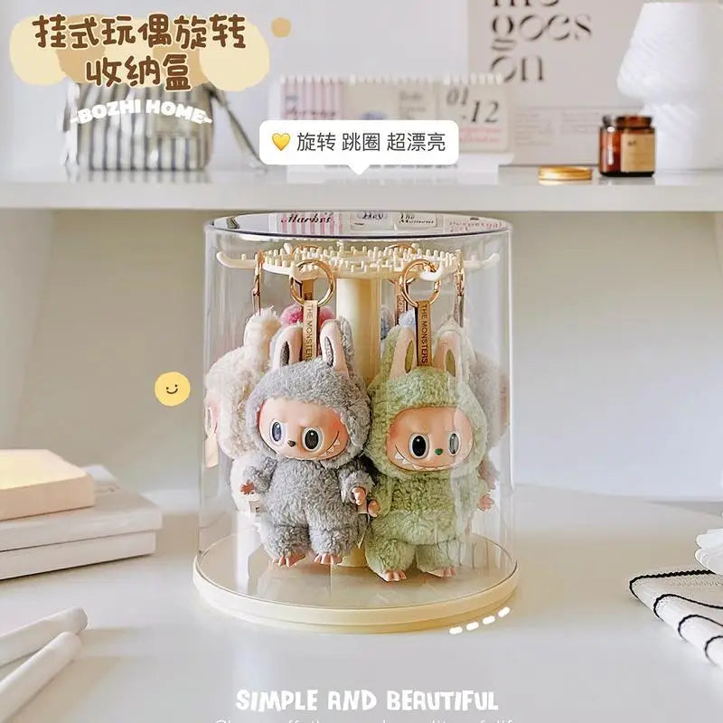 Case Display Transparent Rotating Plush Figure Stand Collector Display, Fall 2025 Dustproof Gift Idea