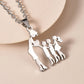 Mother's Day Gift Children Family Stainless Steel Jewelry – Silver Stainless Steel Mother & Kids Pendant Necklace
