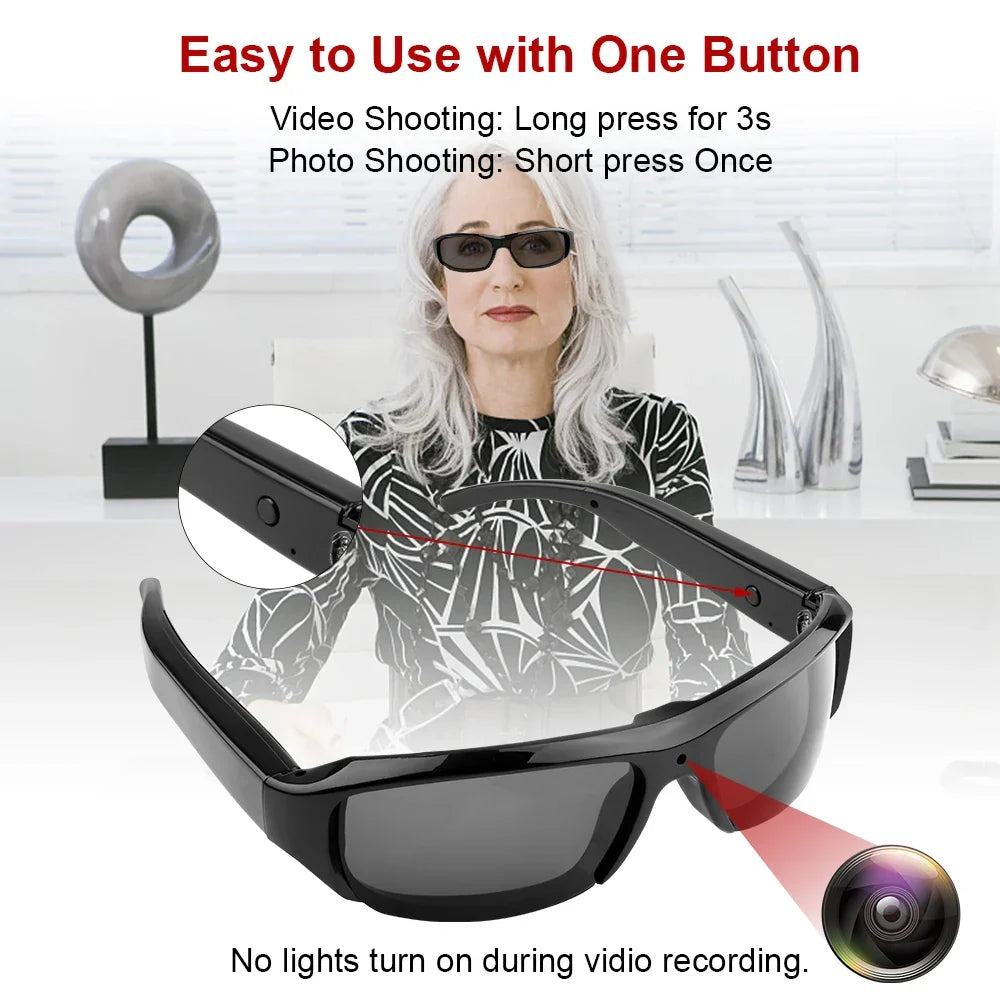 Glasses Mini Camera 1080P HD Wearable Sunglasses Video Recorder TikTok Viral Fall 2025 Hands Free Recording