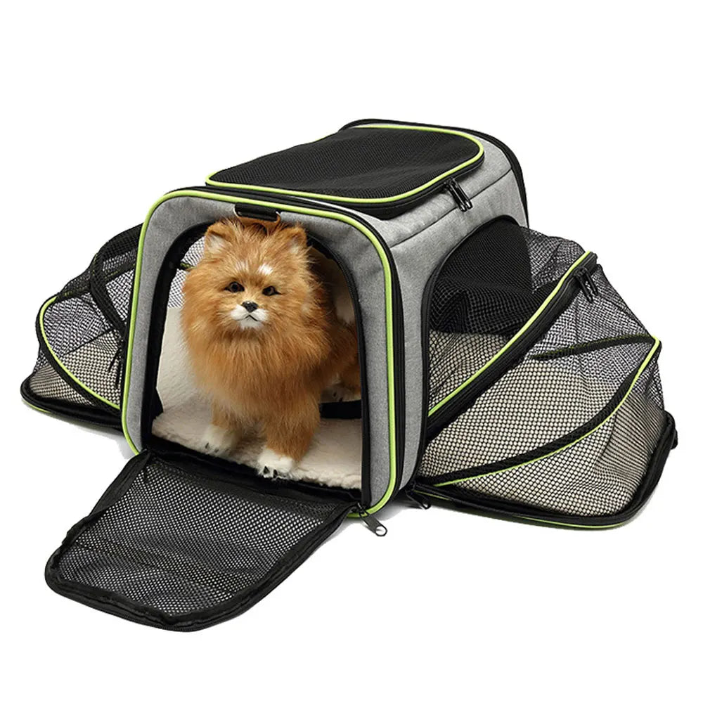 Pet Carrier Bag Up To 10kg Foldable Breathable Plush-Sided Travel Carrier Fall 2025 Safe Locking Zippers