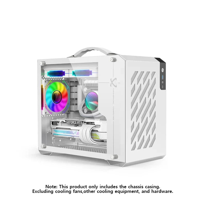 Mini ITX Case Glass Side 240mm Watercooling Travel-Friendly