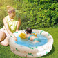 Compact Inflatable Kiddie Pool, Sturdy PVC Compact Plastic Pool with Bright Bear Design for Safe Outdoor Fun