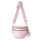 checkered nylon, box shape, travel and daily use – Multi-Use unisex crossbody bum bag