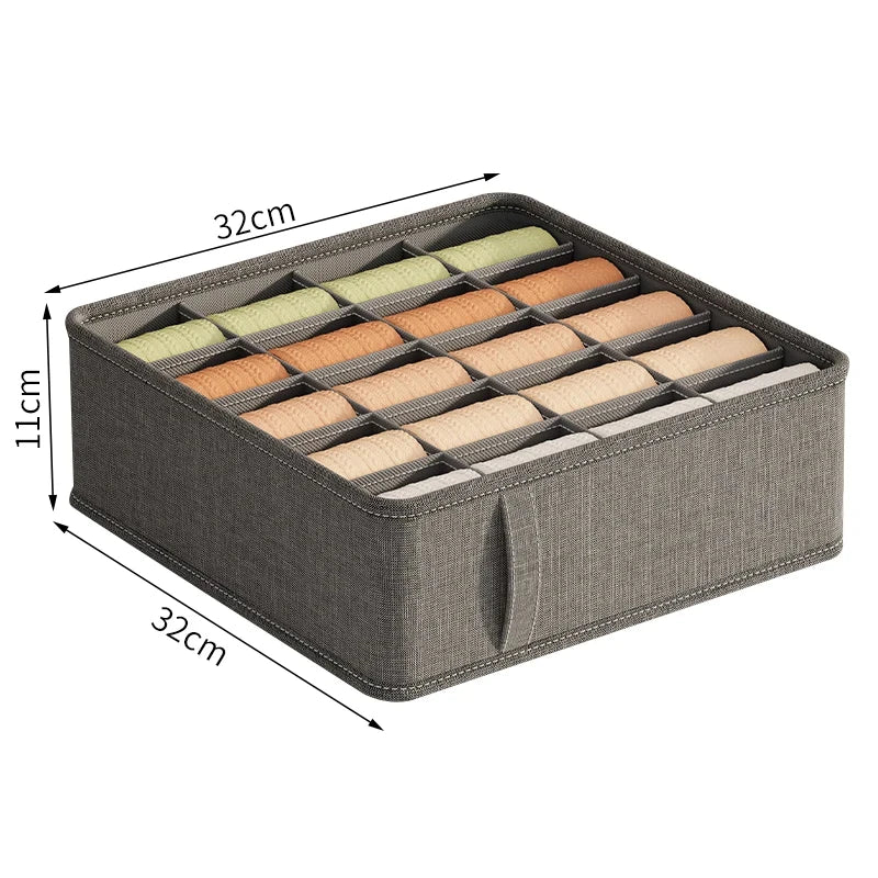 Polyester Sock Bra Organizer Box with 20 Grids - Household Organizers for Drawers & Cabinets