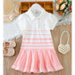 Light girls’ dress - polo collar, knee-length, cotton-elastane, for summer wear