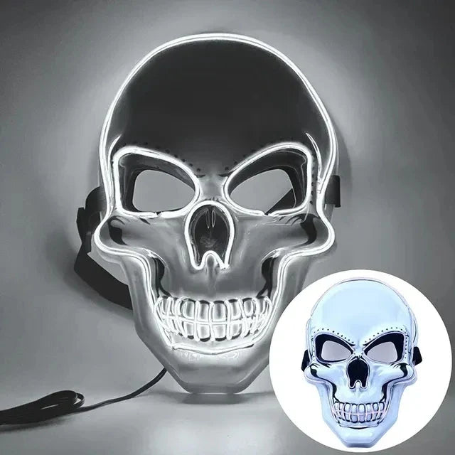 Skull LED Mask Full Face Glowing Terror Mask Halloween Fall 2025 Masquerade Party Costume Mask Breathable