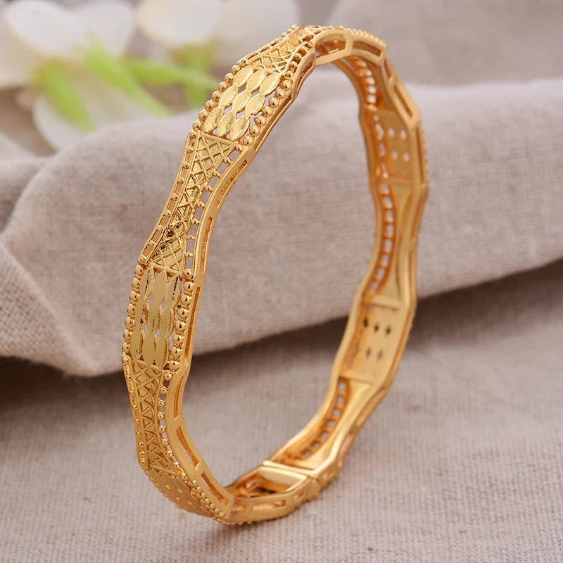 Gold Plated Bangles Deluxe Arabic Wedding Bracelet