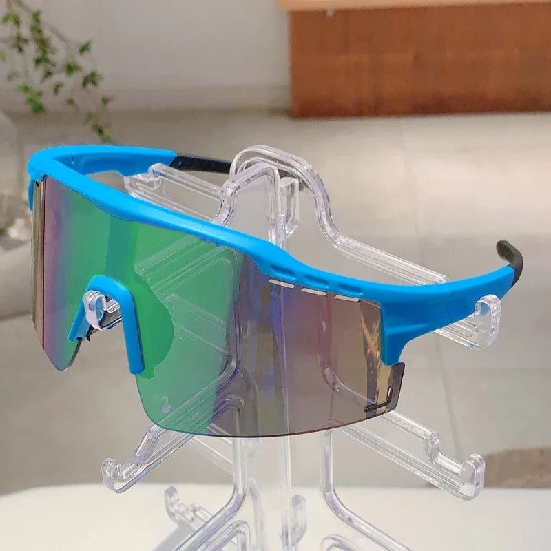 Sports Oversized Sunglasses Men, 2025 Punk Mirror Anti-UV Riding Shades