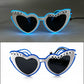 Married Just LED Flashing Sunglasses - Bachelorette Party Wedding Pink Heart Glasses