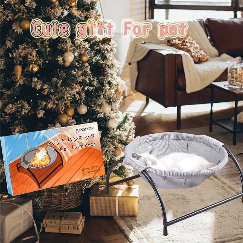Bed Cat Breathable Cooling Hammock Cot Elevated Pet Sofa Summer 2025 Cozy Sturdy Metal Frame Nap Lounger