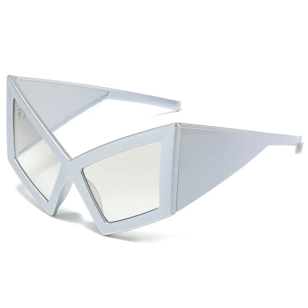 Cat Oversized Eye Sunglasses Women Red UV400 Shades Retro Gradient Fashion