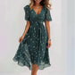 Deep Sexy V-neck Print Women's Summer Dresses - Elegant Swing Party Office Wear