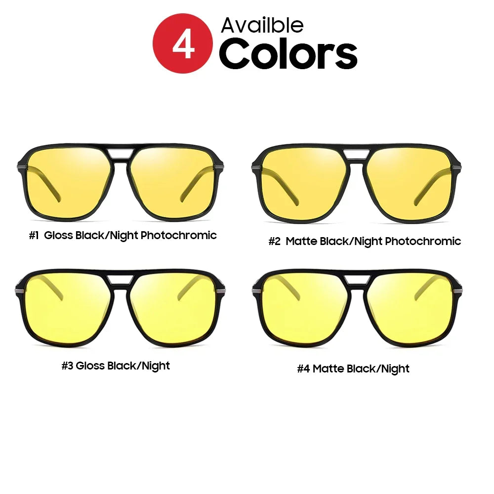 Night Polarized Vision Sunglasses Oversized Square Photochromic Lenses For Day To Night Driving Fall 2025 Trend