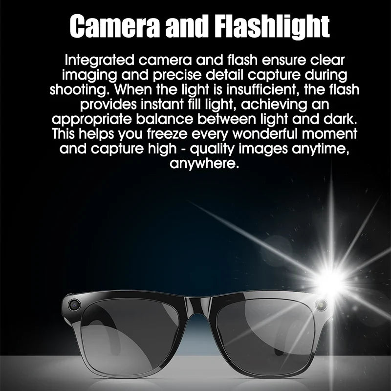 AI Smart Camera Glasses Bluetooth Call Voice Assistant