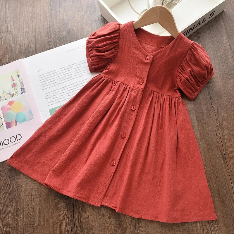 flowy a-line, floral butterfly print, casual wear for everyday adventures – Light girls’ dress