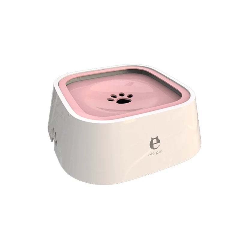 Drinking Dog Water Bowl - 1.5L Non-Wetting Cat Bowl, Spill-Proof Plastic Dispenser for Pets