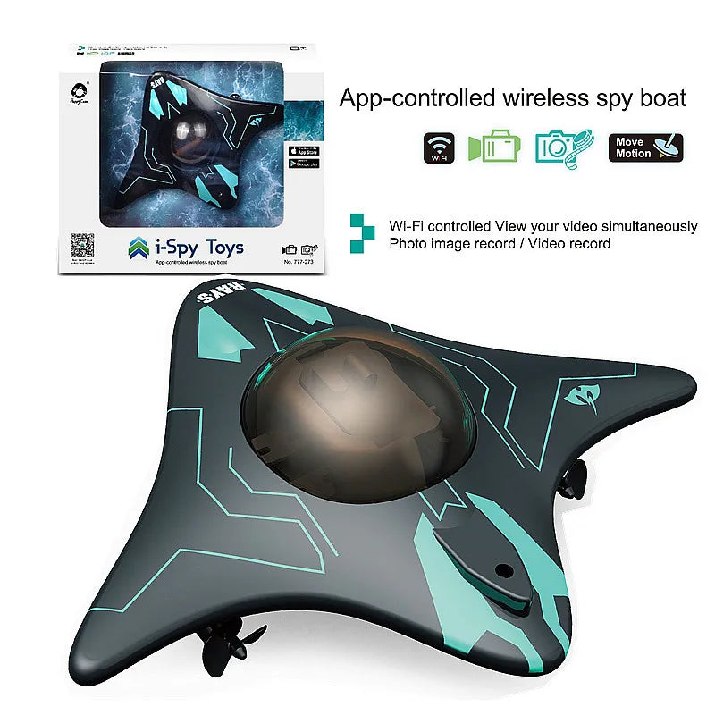 WiFi Mini RC Speedboat with Underwater Camera - Real-Time Transmission, 15m Range, Great for Kids' Christmas Gifts