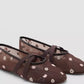 Light Women Ballet Flats - Mary Jane, Embroidered Mesh