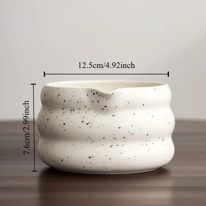 Matcha Bowl Ceramic Wavy Rim Tea Kit With Song Dynasty Pointing Device Fall 2025 Mindful Gift