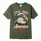 Plush Unisex Bald Eagle Graphic Tee - Short-Sleeve, Sturdy Cotton, For 250th Anniversary Independence Day Celebration