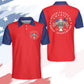 men's Breathable golf polo shirt - short sleeve, cotton blend, for patriotic events