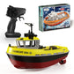 Powerful Dual Motor RC Tugboat Model - 1:72 Motor-Driven Remote Control Boat for Boys, Cordless Fun