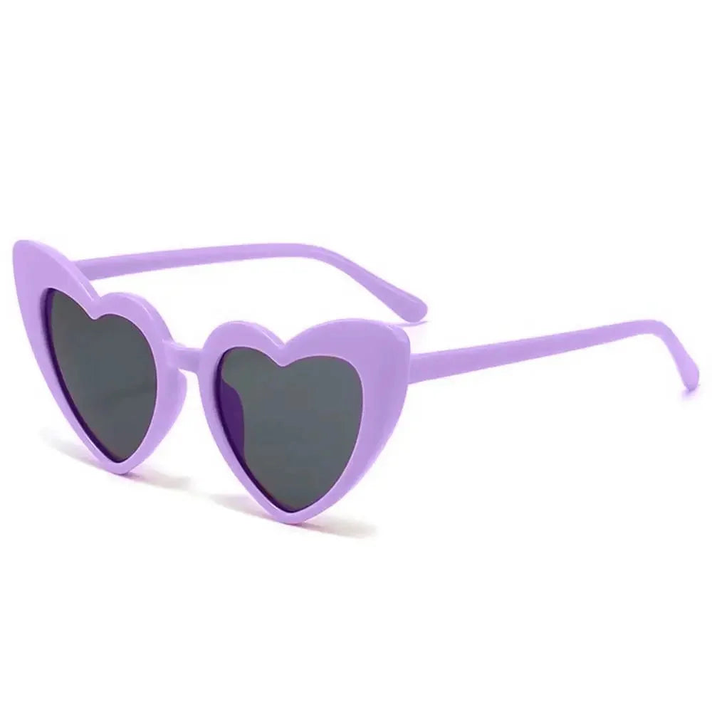 Kids Heart Sunglasses Plastic Frame Heart Shaped Summer 2026 Trend Sturdy Polycarbonate Lenses Outdoor Play