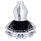 Light girls' leotard - sequined skirted tutu, polyester, for ballet and dance performances